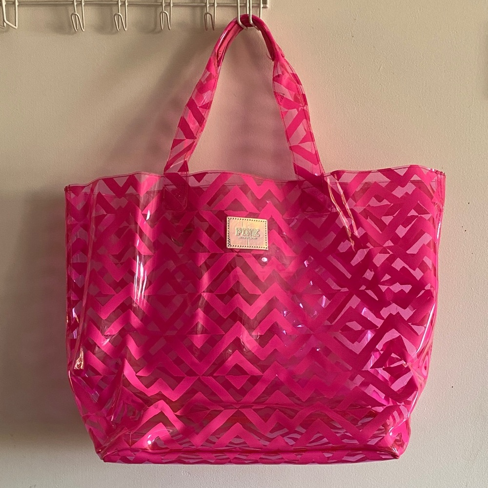 Victoria's Secret Hot Pink Geometric Tote